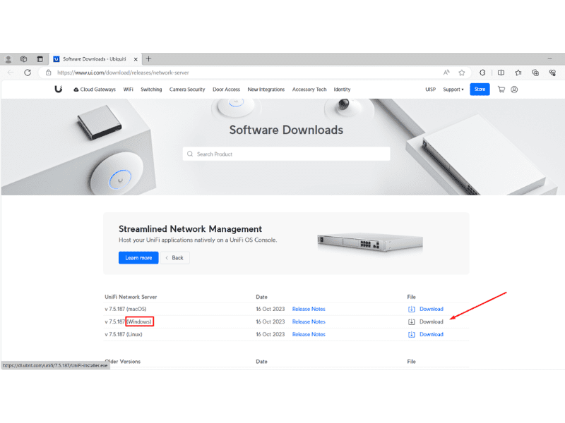 unifi installation Site Download