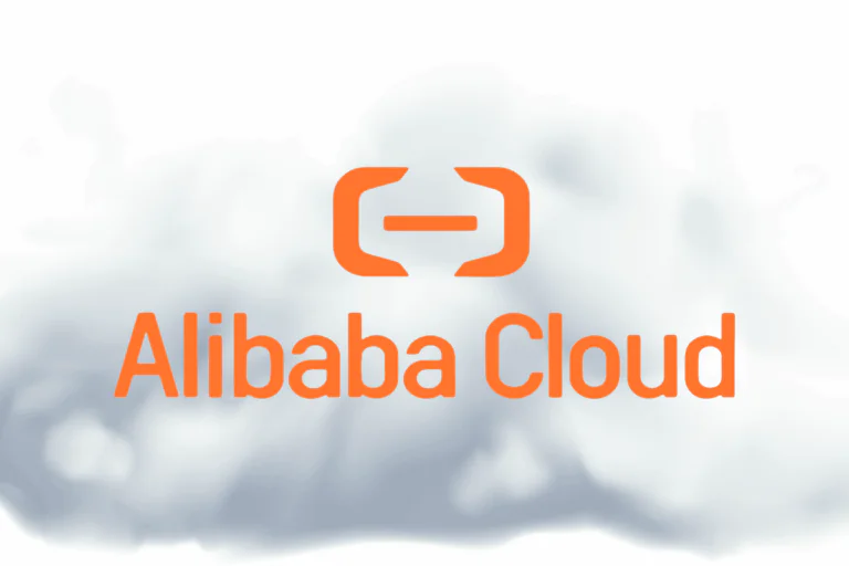 Logotipo da Alibaba Cloud em fundo de nuvem ilustra artigo sobre Alibaba Cloud exploração de serviços