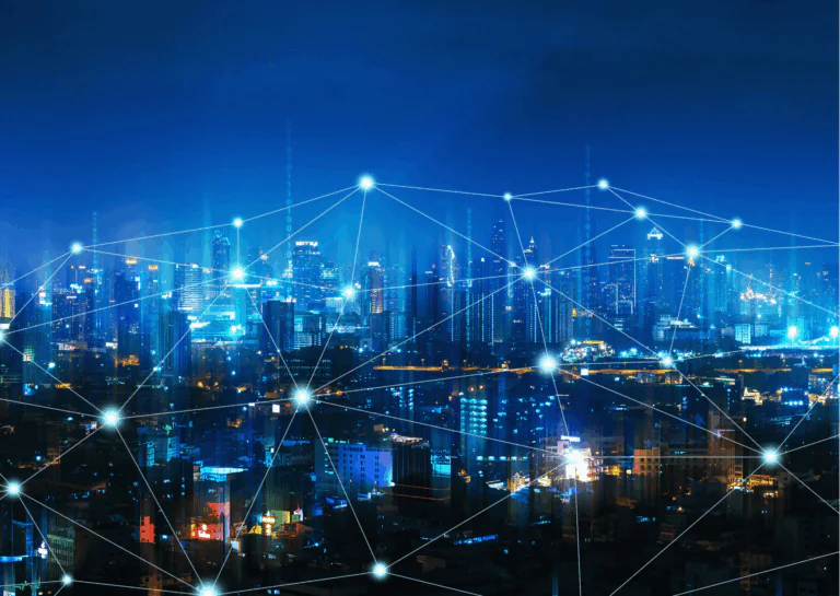 cidade conectada à noite em artigo sobre investir em instalação de rede sem fio