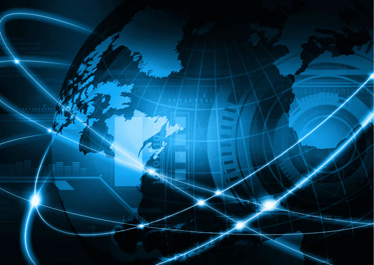 ilustração digital de mundo conectado em artigo sobre o que é rede wireless