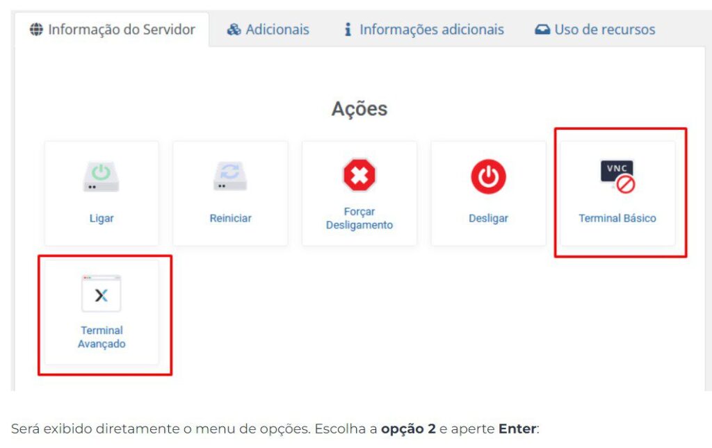 informacoes do servidor informacoes do servidor